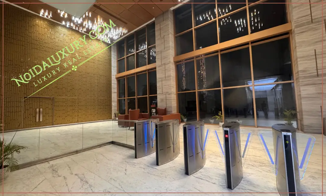 Night view Supernova Astralis — luxury office building on Noida Expressway